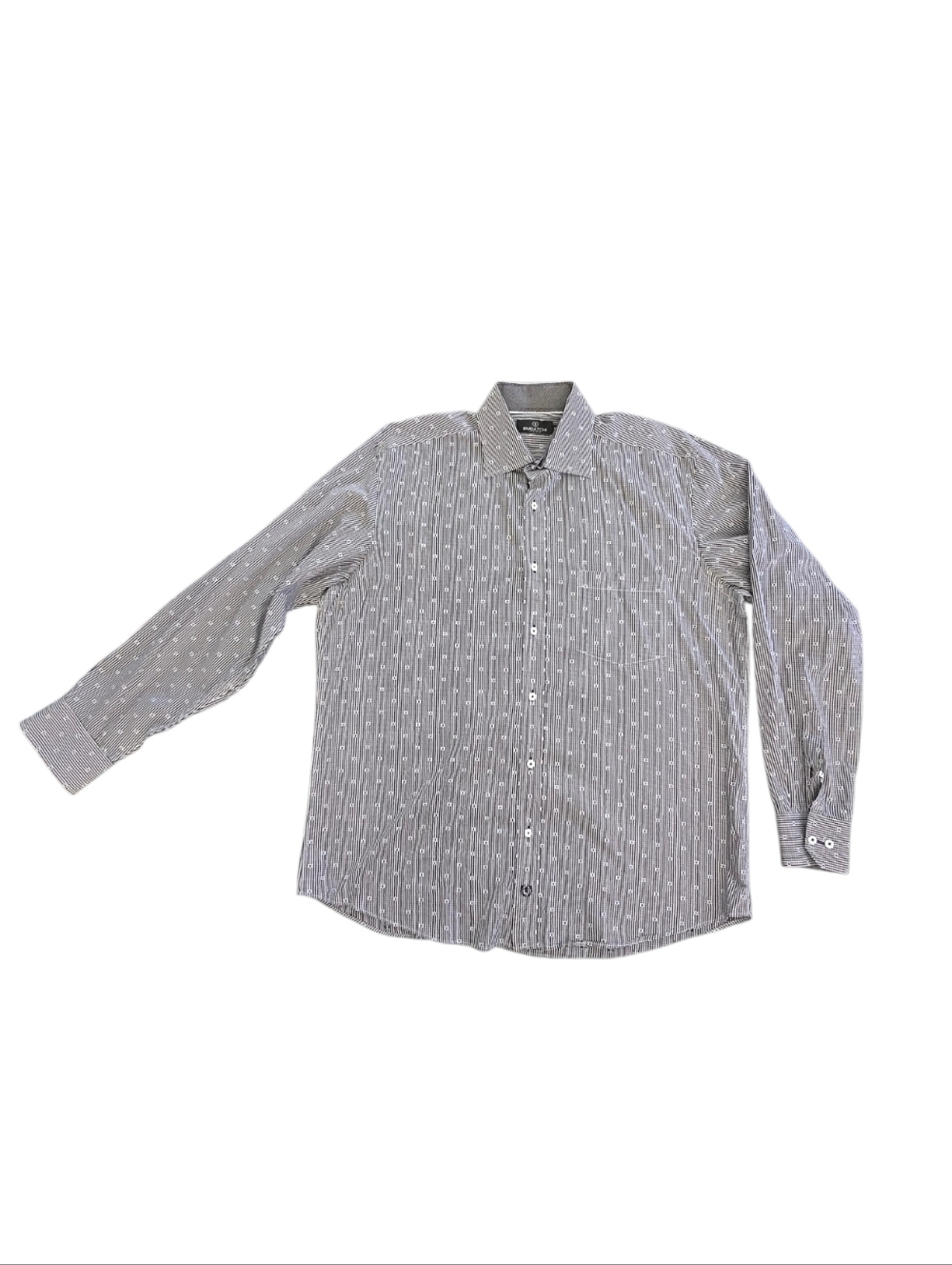 Bugatchi Uomo XL Button Down Shirt Black White Micro Check Modern Fit - Picture 3 of 9